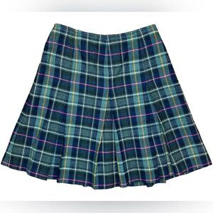 EXPRESS MADE IN ITALY 🇮🇹 VINTAGE Plaid Pleated Mini‎ Skirt Size 3/4